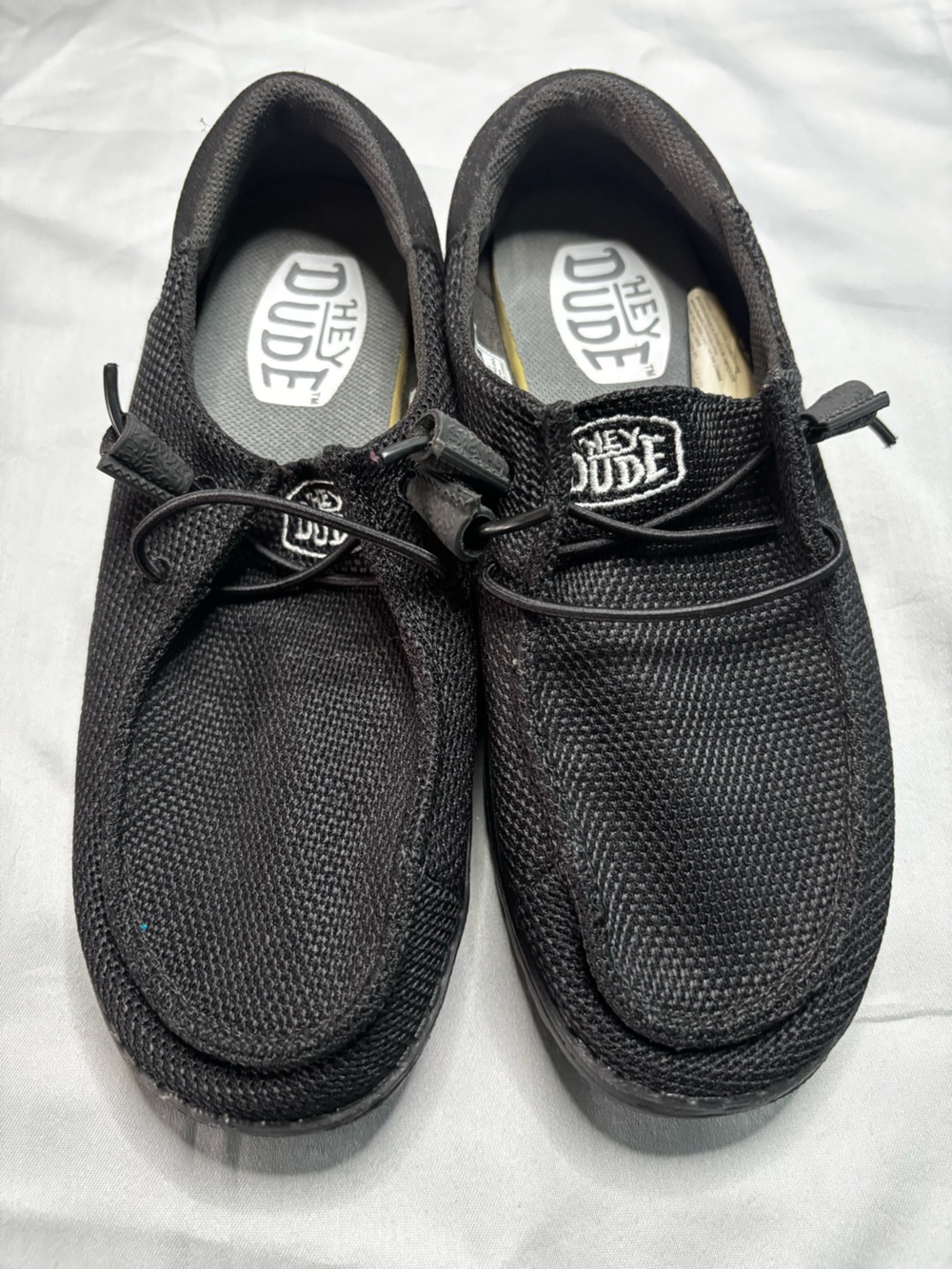 Hey Dude Black Knit Slip-On Loafers